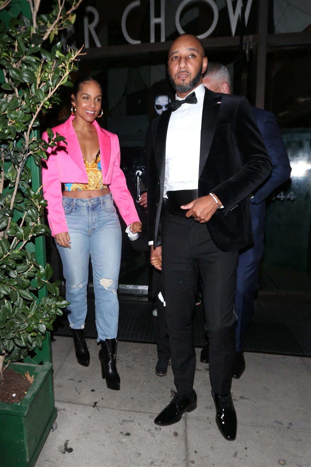 Alicia Keys and Swizz Beatz along with their son grab dinner at Mr Chow apos s after hosting the 2020 Grammy apos s